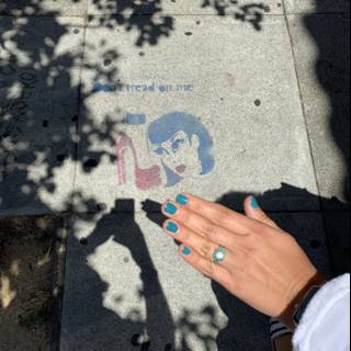 Blue Nails on the Sidewalk