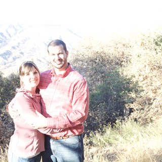 Couple Embracing Amid Angeles Crest Mountain Scenery