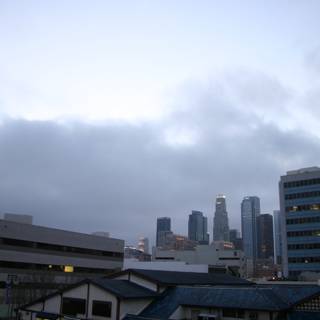 Metropolis under a cloudy sky