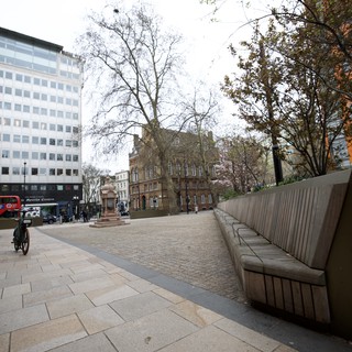 Urban Plaza with Modern Architecture in London