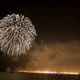Spectacular firework display over San Francisco Bay