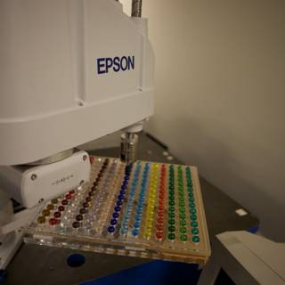 Colored Button Array in a Factory Laboratory