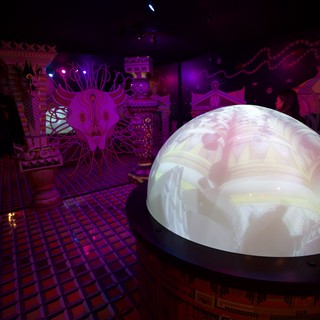 Illuminated Dome Installation in Purple Art Gallery