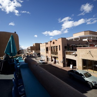 rooftop restaurant/bar overlooking historic downtown street