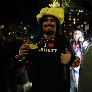 Enthusiastic Fan Celebrates at Wobbleland Festival Night