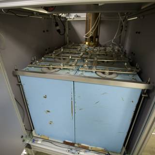 Blue Cabinet with Electrifying Wires
