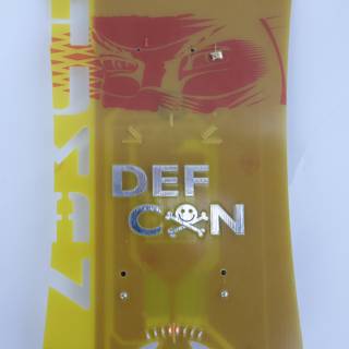 2008 Defcon Badge with Yellow and Red Electronic Device