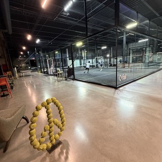 Modern Indoor Padel Tennis Court at Night
