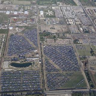 Aerial View of Coachella's Parking Lot