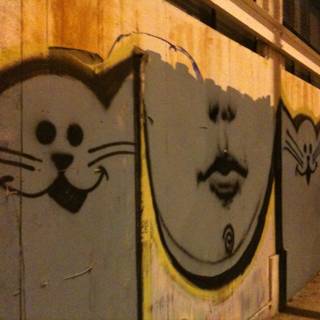 Cat Graffiti on LA Wall