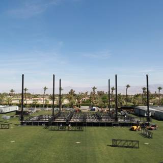 Stage Set Up in Sprawling Field