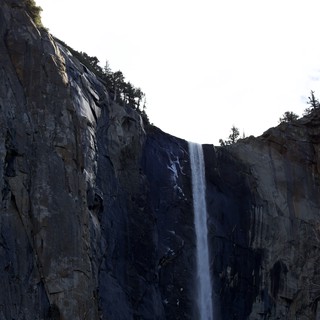 Yosemite Falls Cascading Through Winter Canyon