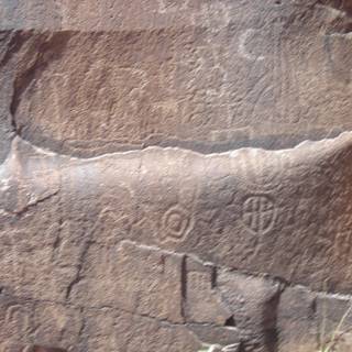 Ancient Carvings on a Slate Rock