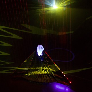 Interactive Laser Light Installation in Darkened Gallery