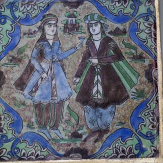 Traditional Women on Decorative Tile