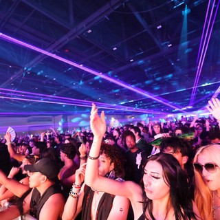 Electric Crowd Erupts Under Laser Light Show