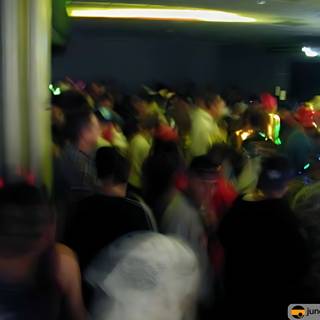 Disco Party with Glow Stick Wearing Crowd