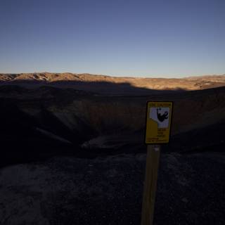 Warning Sign on Death Valley Mountain