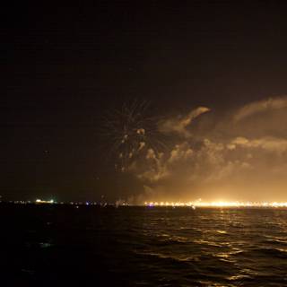 A Flare of Fireworks over the Water