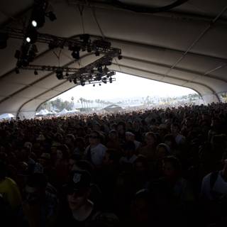 Spotlight on a Music Festival Crowd