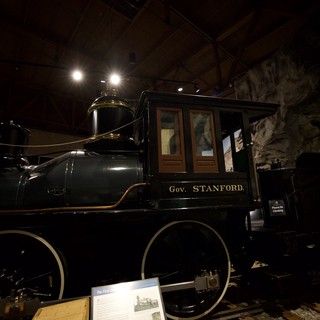 Historic Governor Stanford Locomotive in Museum Display
