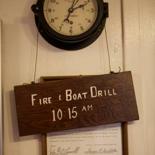 Fire Boat Drill Sign