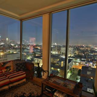 Nighttime Cityscape from Living Room Penthouse