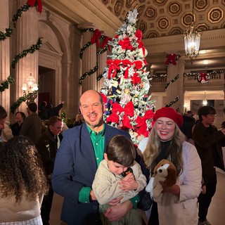 Family Christmas Celebration in Grand Historic Building