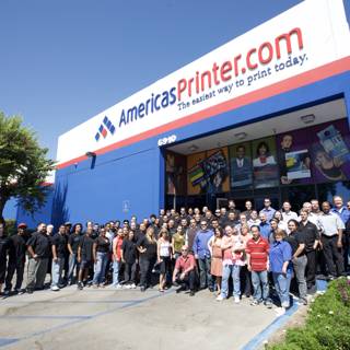 Group Standing Outside American Printer