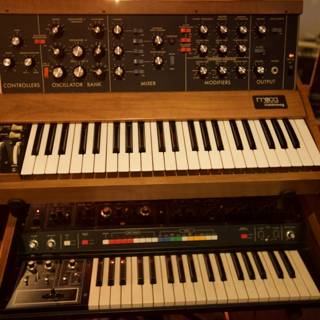 Keyboard and Synthesizer on Display