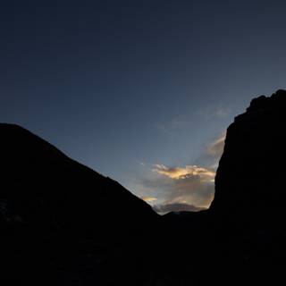Mountain Range Silhouette at Dusk