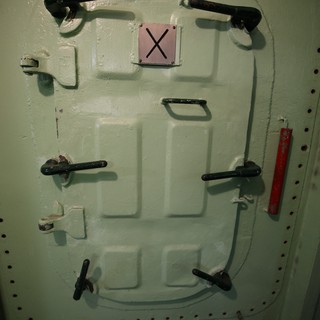 Secured Watertight Hatch Door on USS Hornet
