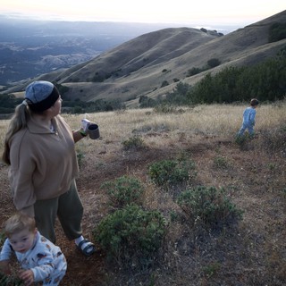 Family Hiking Mt. Diablo at Golden Hour Dusk
