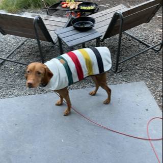 Stylish Canine Struts Its Stuff in Colorful Jacket