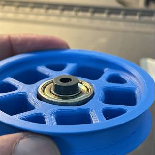 Blue Alloy Wheel with Small Gear
