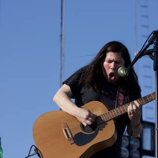 Kim Deal Strums her Guitar at Coachella 2008