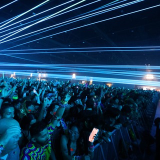 Electric Blue Laser Light Show at Wobbleland 2026