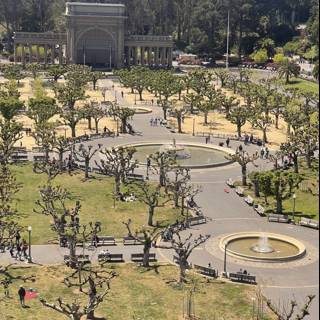 People Enjoying a Sunny Day at San Francisco's Music Concourse