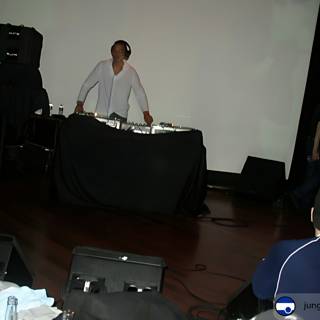 Entertainer on Stage with DJ Music