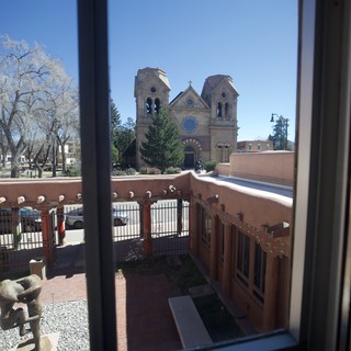 Window View of Cathedral Basilica in Santa Fe