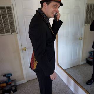 Phone Call in Formal Wear