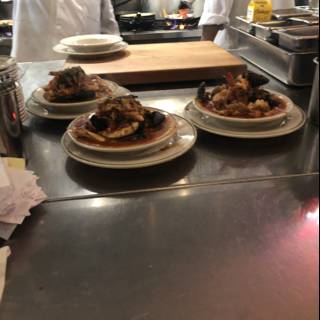 Chefs Preparing a Delicious Meal in a Restaurant Kitchen