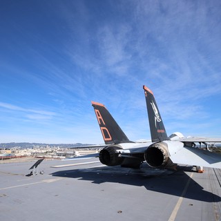 F-14 Tomcat Fighter Jet on USS Hornet Flight Deck