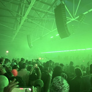 Green Laser Light Show at Electronic Music Concert