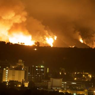 Flames Engulf Cityscape in Station Fire