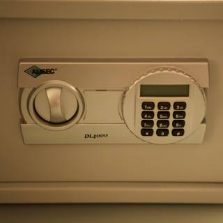 White Safe Box with Keypad and Digital Display