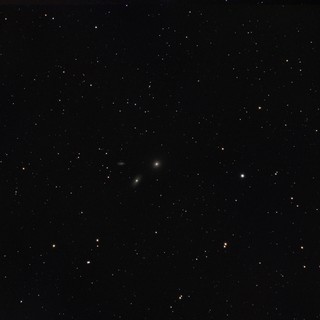 M105 Elliptical Galaxy with Companions in Leo