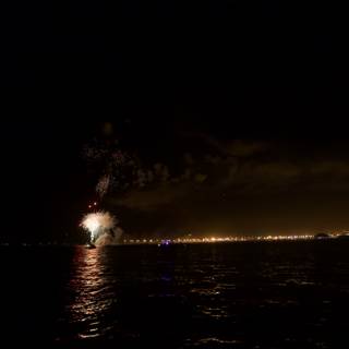 Spectacular Fireworks Display Over the Lake on the 4th of July