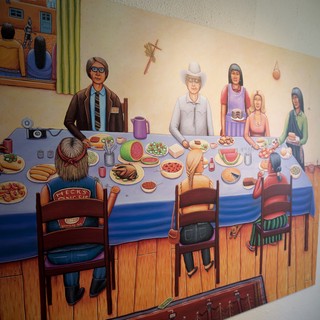 Diverse Community Gathering Mural in Santa Fe