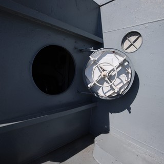 Naval Ship Hull Details with Open Hatches